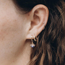 Flirty Evil Eye Huggies Gold Earring