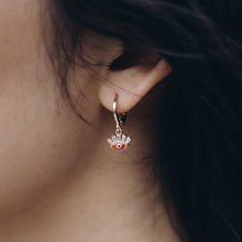 Flirty Evil Eye Huggies Gold Earring