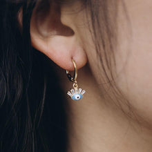 Flirty Evil Eye Huggies Gold Earring