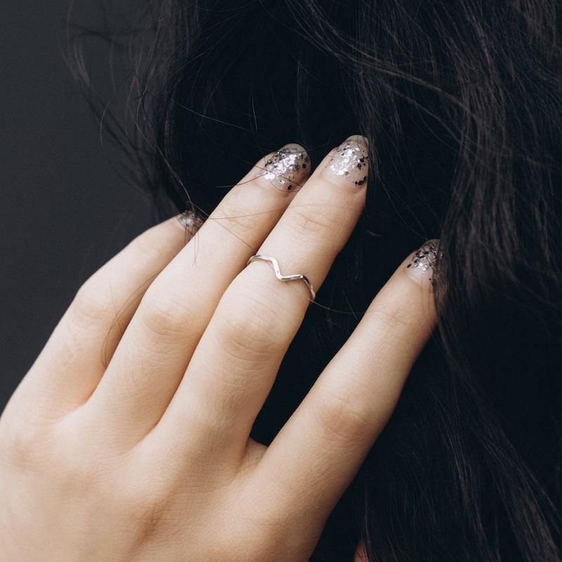 Sterling Silver Midi Chevron Ring