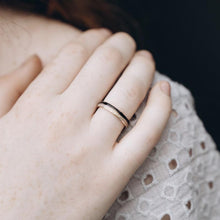 Crystal Stacking Gold Ring with Enamel