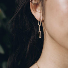 Triple Chain Link Gold Earrings