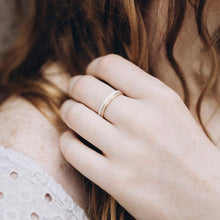 Crystal Stacking Gold Ring with Enamel