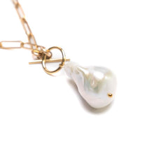 Baroque Pearl Toggle Gold Drop Necklace