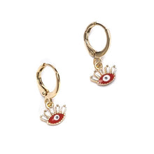 Flirty Evil Eye Huggies Gold Earring