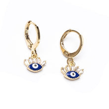Flirty Evil Eye Huggies Gold Earring
