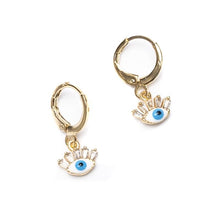 Flirty Evil Eye Huggies Gold Earring