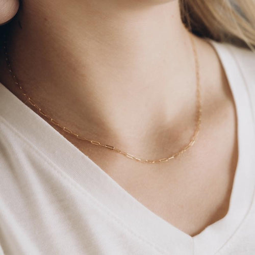 Super Dainty Gold Paper Clip Chain