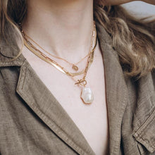 Baroque Pearl Toggle Gold Drop Necklace