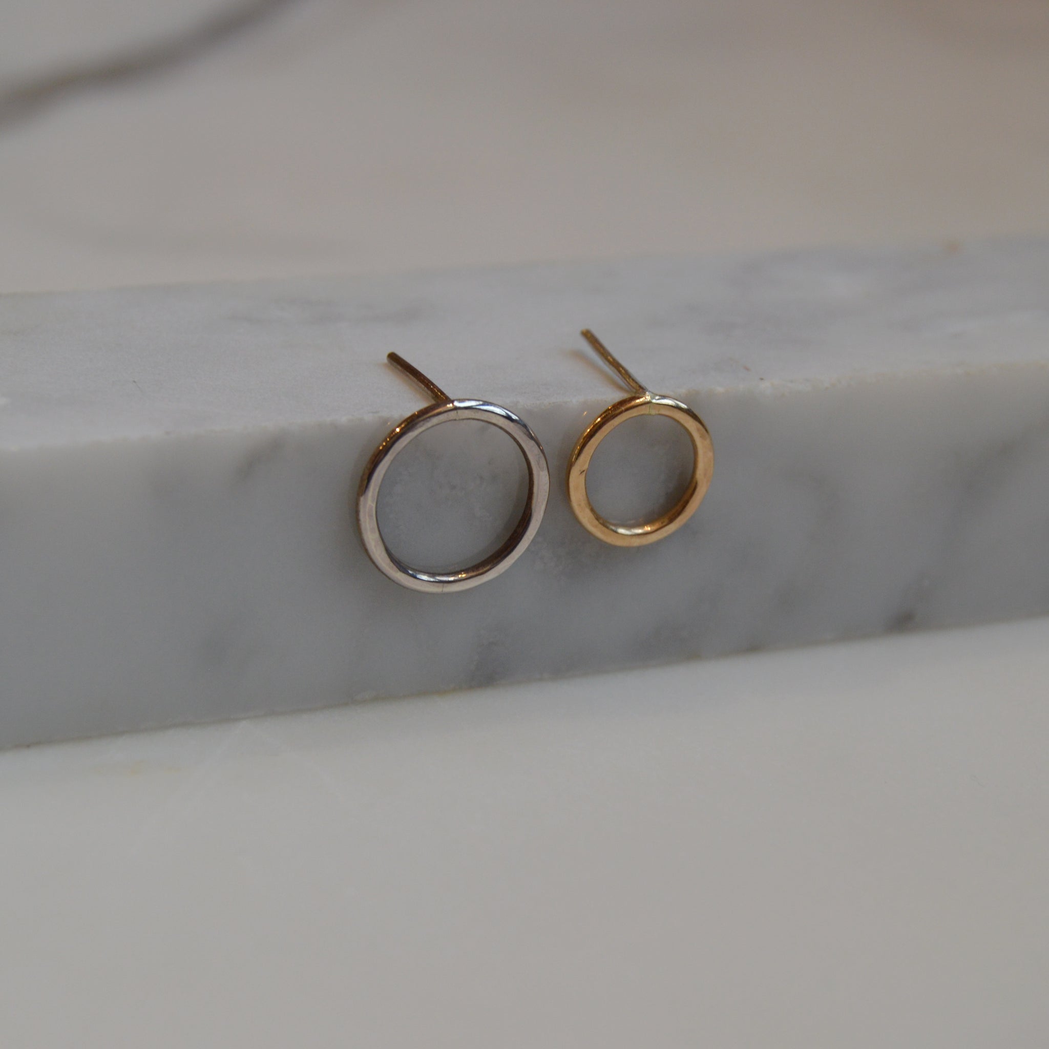 Large open hotsell circle stud earrings