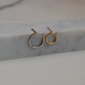 Hammered Circle Stud Earrings