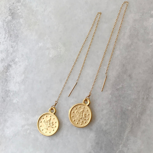 Threader Coin Earrings