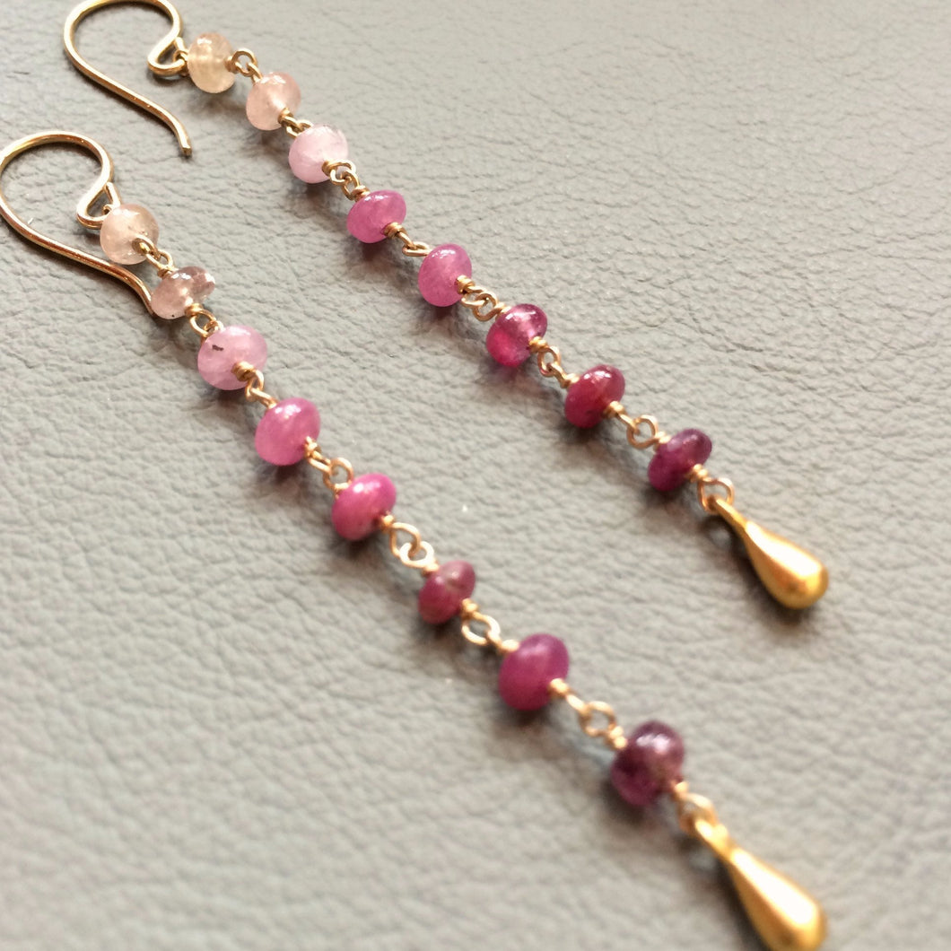 Pink Sapphire Ombré Drop Earrings