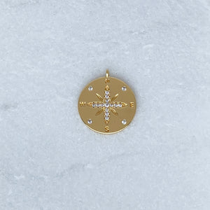 Compass Micro Pavé Crystal Charm