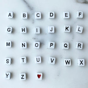 Letter Square Enamel Tile Beads - Main Image