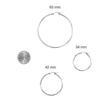 Thin Silver Hoops 35-60mm