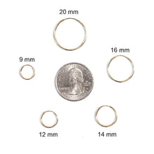 Gold Endless Hoops 9-20mm