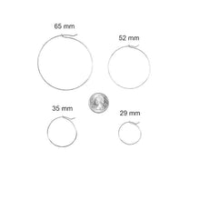Thin Silver Hammered Hoops 29-65 mm