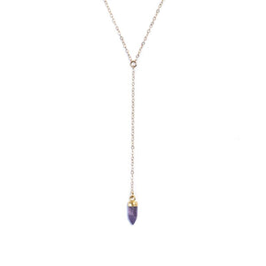 Amethyst Y Gold-Filed Necklace