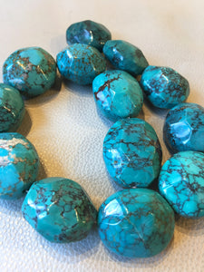 Large Faceted Turquoise Strand