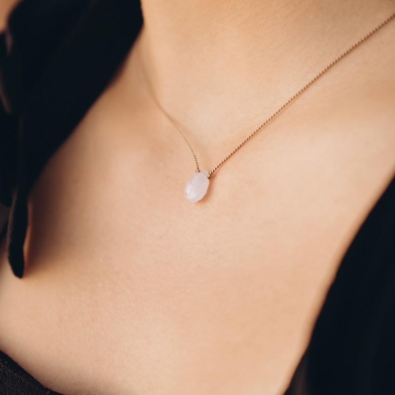 Sterling Silver Blue Chalcedony Pendant Necklace — BaoBei Jewelry
