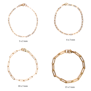 Bold Chain Link Gold Bracelet 15x5mm - 7"