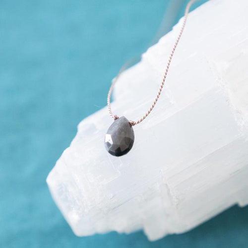 Cat's Eye Quartz Briolette Gemstone Necklace For Intuition