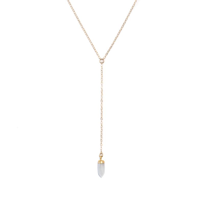 Chalcedony Y Gold-Filed Necklace