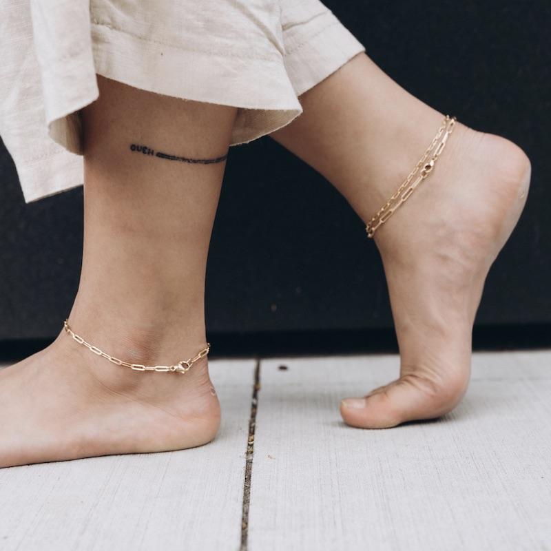 Dainty Chain Link Anklet 6x3mm