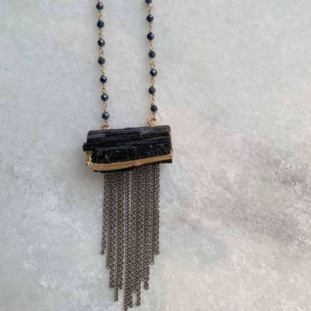 Raw Black Tourmaline Crystal Necklace – Earths Elements