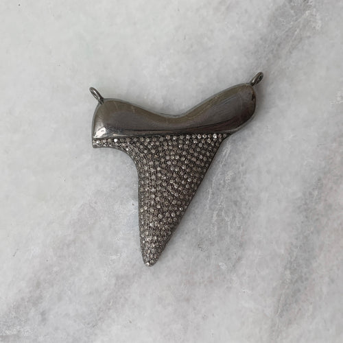 Large Diamond Shark's Tooth Pendant
