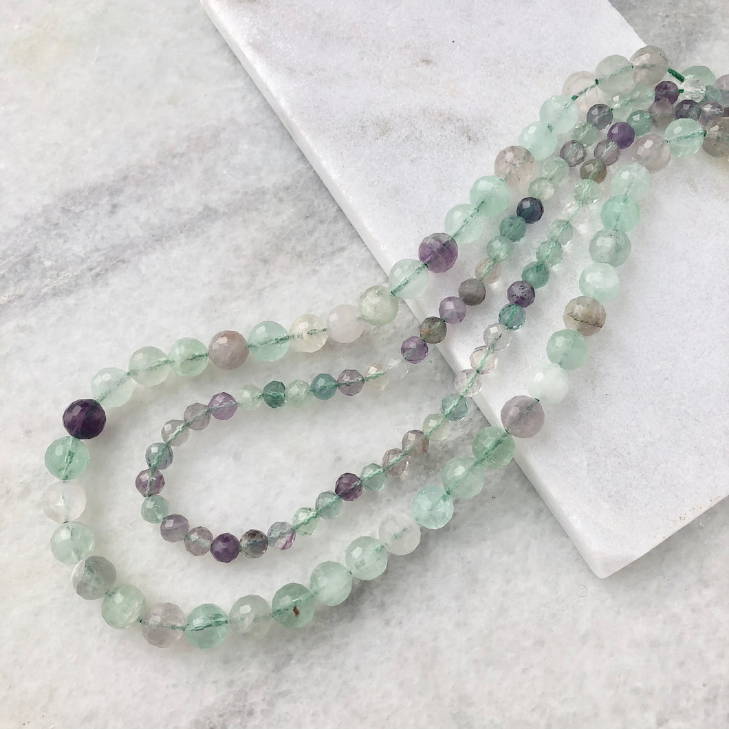 Faceted Fluorite Bead Strand