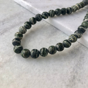 Zebra Jasper Bead Strand