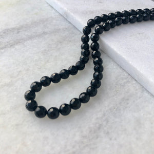 Faceted Onyx Bead Strand