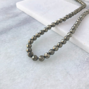 Faceted Pyrite Bead Strand