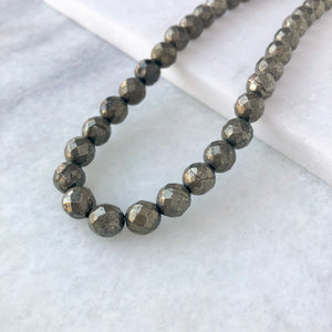 Faceted Pyrite Bead Strand