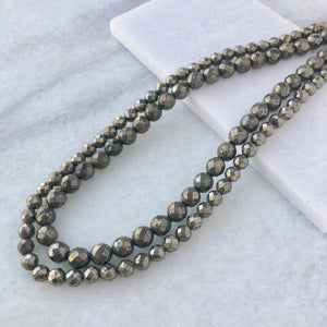 Faceted Pyrite Bead Strand Beadniks Chicago
