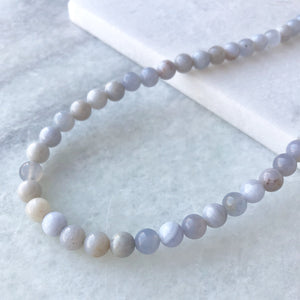 Blue Chalcedony Bead Strand