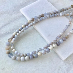 Blue Chalcedony Bead Strand