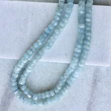 Faceted Aquamarine Bead Strand 9mm