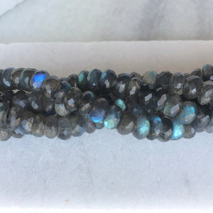 Faceted Labradorite Bead Strand 9mm