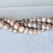 Faceted Peach Moonstone Bead Strand 6mm