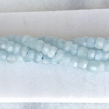 Faceted Aquamarine Bead Strand 9mm