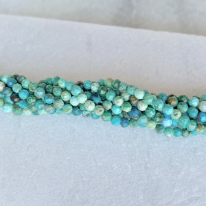 Faceted Chrysocolla Bead Strand 3mm