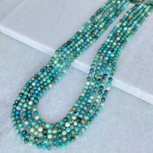 Faceted Chrysocolla Bead Strand 3mm