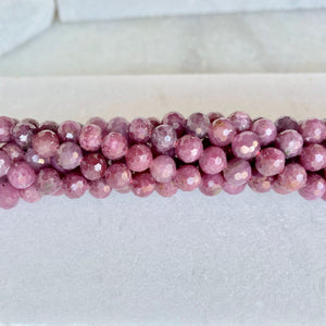 Faceted Ruby Bead Strand 6mm