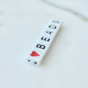 Letter Square Enamel Tile Beads