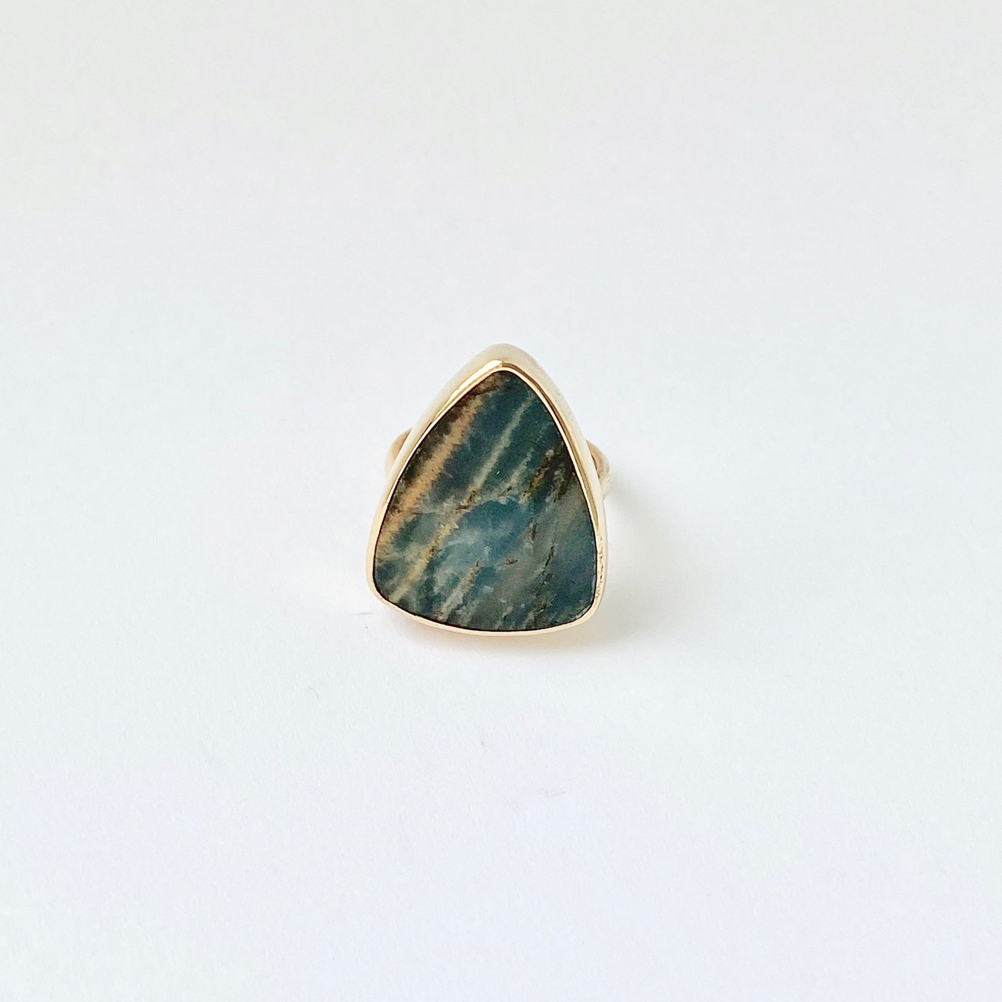 Blue shop calcite ring