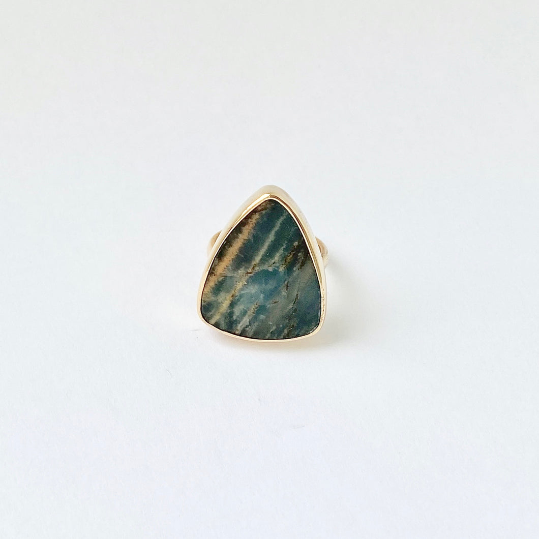 Blue Calcite Statement Ring