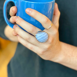 Blue Lace Agate Statement Ring